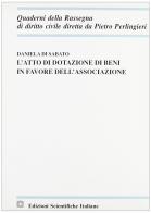 L' atto di dotazione di beni in favore dell'associazione di Daniela Di Sabato edito da Edizioni Scientifiche Italiane