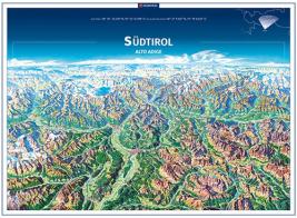 Cartina n. 374. Alto Adige, Dolomiti. Ediz. multilingue edito da Kompass