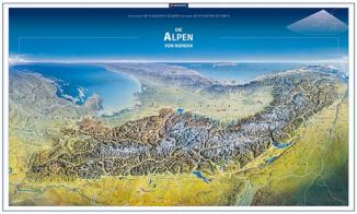 Cartina n. 376. Le Alpi dal Nord. Ediz. multilingue edito da Kompass