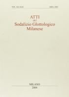 Atti del Sodalizio glottologico milanese. XLI-XLII edito da Edizioni dell'Orso