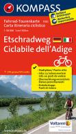 Carta cicloturistica tour n. 7041. Ciclabile dell'Adige-Etschradweg edito da Kompass
