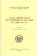 Le più antiche carte del convento di San Sisto in Roma (905-1300). Testo latino a fronte edito da Società Romana Storia Patria