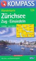 Carta escursionistica n. 124. Svizzera, Alpi occidentale. Zürichsee, Zug, Einsiedeln 1:50.000. Adatto a GPS. Digital map. DVD-ROM edito da Kompass