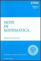 Note di matematica vol.16.1 edito da Liguori