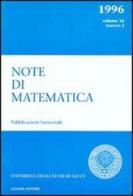 Note di matematica vol.16.2 edito da Liguori