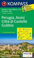 Carta escursionistica n. 2464. Perugia, Assisi, Città di Castello, Gubbio 1:50.000 edito da Kompass