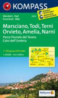 Carta escursionistica n. 2472 - Marsciano, Todi, Terni, Amelia, Narni, 1:50.000 edito da Kompass