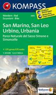 Carta escursionistica n. 2455 - San Marino, San Leo, Urbino, Urbania, 1:50.000 edito da Kompass
