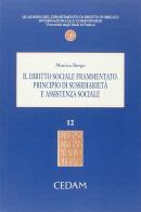 Il diritto sociale frammentato. Principio di sussidiarietà e assistenza sociale di Monica Bergo edito da CEDAM