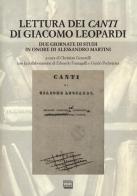 Lettura dei «Canti» di Giacomo Leopardi. Due giornate di studi in onore di Alessandro Martini edito da Interlinea
