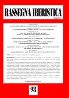 Rassegna iberistica vol.98 edito da Bulzoni
