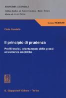 Il principio di prudenza. Profili teorici, orientamento della prassi ed evidenze empiriche di Clelia Fiondella edito da Giappichelli