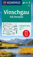 Cartina escursionistica n. 670 Val Venosta; set di 3 cartine edito da Kompass