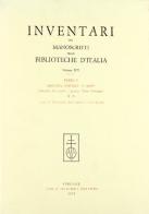 Inventari dei manoscritti delle biblioteche d'Italia vol.95 edito da Olschki