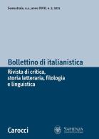 Bollettino di italianistica. Rivista di critica, storia letteraria, filologia e linguistica (2021) vol.2 edito da Carocci
