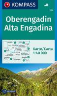 Carta escursionistica n. 99. Oberengardin-Alta Engadina 1:40.000 edito da Kompass