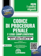 Codice di procedura penale e leggi complementari 2026 edito da La Tribuna