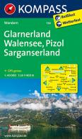 Carta escursionistica n. 126. Glarnerland, Walensee 1:40.000 edito da Kompass