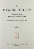 Il Pensiero Politico. Supplementi bibliografici (1975) edito da Olschki