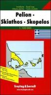 Pelio, Skiathos, Skopelos 1:100.000. Carta stradale. Ediz. multilingue edito da Freytag & Berndt