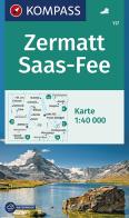Carta escursionistica n. 117. Zermatt, Saas Fee 1:40.000 edito da Kompass