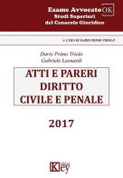 Atti e pareri di diritto civile e penale 2017 di Dario Primo Triolo, Gabriele Leonardi edito da Key Editore