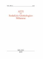 Atti del sodalizio glottologico milanese. Nuova serie (2018) vol.13 edito da Edizioni dell'Orso
