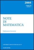 Note di matematica vol.24 edito da Liguori