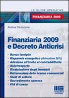 Finanziaria 2009 e decreto anticrisi di Andrea Cirrincione edito da Maggioli Editore