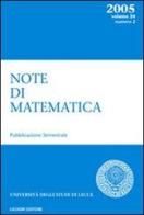 Note di matematica vol.24.2 edito da Liguori