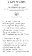 Filò. Per il Casanova di Fellini di Andrea Zanzotto edito da Einaudi