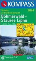 Carta escursionistica n. 2024. Repubblica Ceca. Böhmerwald/Stausee Lipno 1:50.000. Adatto a GPS. DVD-ROM digital map edito da Kompass