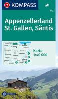 Carta escursionistica n. 112. Appenzellerland, St. Gallen, Säntis 1:40.000 edito da Kompass