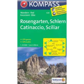Carta escursionistica n. 628. Catinaccio, Sciliar-Rosengarten, Schlern 1:25.000