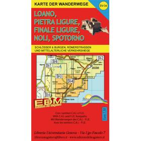 Karte der wanderwege Finale Ligure, Loano, Pietra Ligure, Noli, Spotorno, Varigotti. Carta dei sentieri 1:25.000