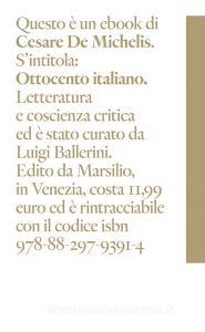 Ebook Ottocento italiano di Cesare De Michelis edito da Marsilio