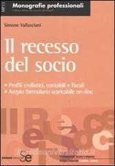 Il recesso del socio. Profili civilistici, contabili e fiscali. Ampio formulario scaricabile on-line.pdf