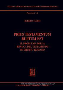 Ebook Prius testamentum ruptum est di Roberta Marini edito da Giappichelli Editore