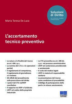 L'accertamento Tecnico Preventivo - De Luca Maria Teresa, Maggioli ...