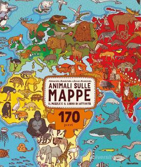 con gli animali-Frame/BOARD Puzzle 29cm x 37cm LRS MAPPA del Sud America 