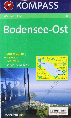 Carta escursionistica n. 1b. Austria. Nei dintorni del lago di Costanza-Rund um den Bodensee. Bodensee Ost 1:50.000. Adatto a GPS. Digital map. DVD-ROM. Ediz. biling edito da Kompass