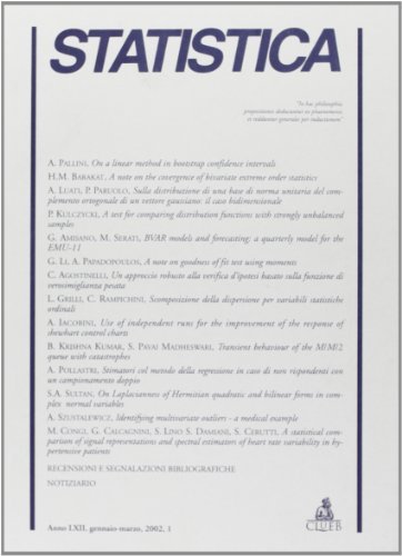 Statistica (2002) vol.1 edito da CLUEB