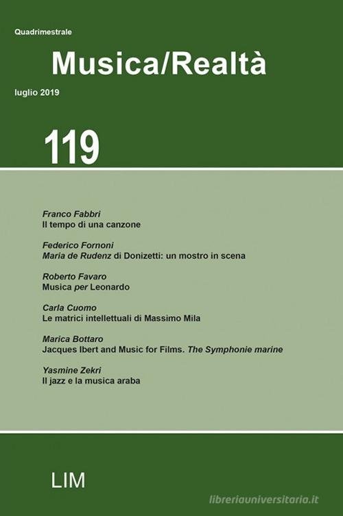 Musica/realtà (2019) vol.119 edito da LIM
