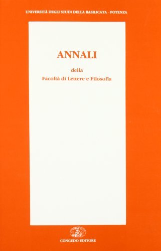 Annali della Facoltà di lettere e filosofia. Università della Basilicata (1991-92) edito da Congedo