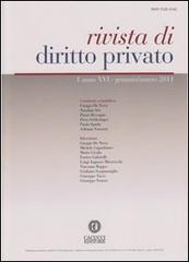 Rivista di diritto privato (2011) vol.1 edito da Cacucci