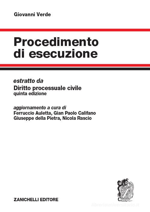 Procedimento di esecuzione di Giovanni Verde edito da Zanichelli