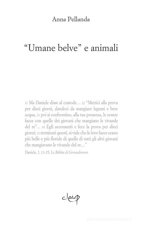 "Umane belve" e animali di Anna Pellanda edito da CLEUP
