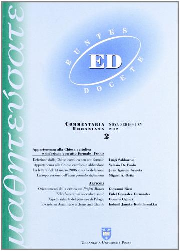 Euntes Docete (2012) vol.2 edito da Urbaniana University Press