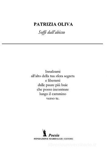 Soffi dall'abisso di Patrizia Oliva edito da Fondazione Mario Luzi