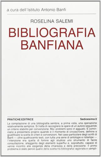 Bibliografia banfiana di Roselina Salemi edito da Pratiche